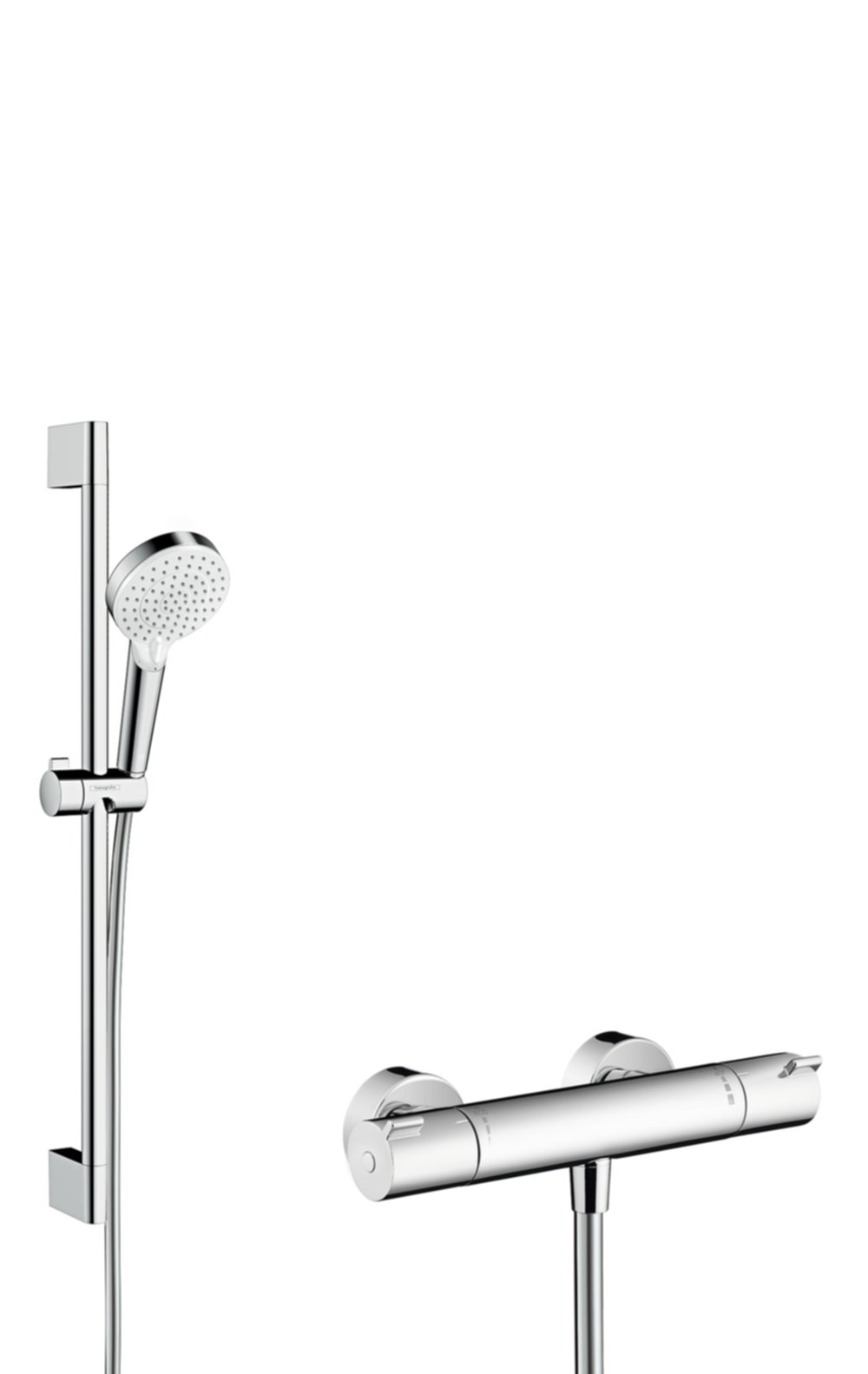 Colonne de douche Crometta Vario + barre 65cm Ecostat 1001 - HANSGROHE