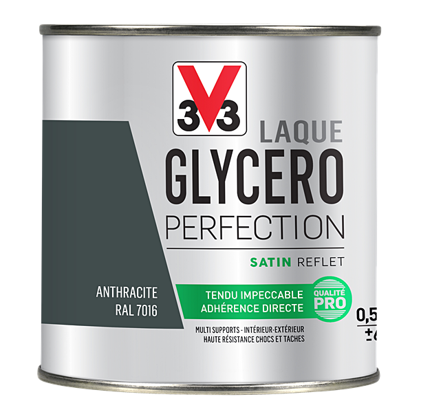 Laque glycéro multisupport Perfection anthracite satin 0,5L - V33