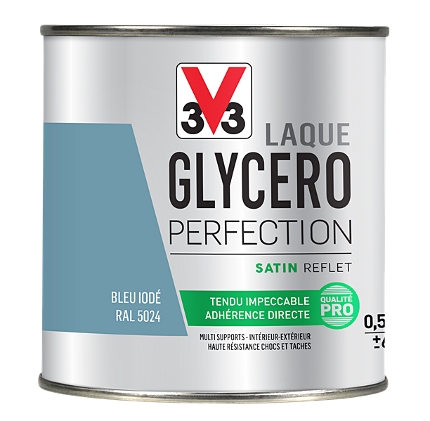 Laque glycéro multisupport Perfection bleu iode satin 0,5L - V33