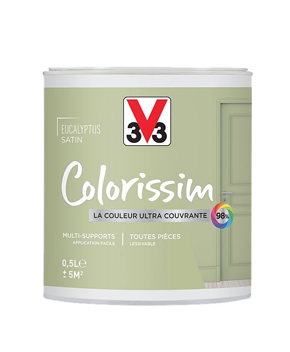 Peinture multisupport Colorissim eucalyptus satin 0,5L - V33
