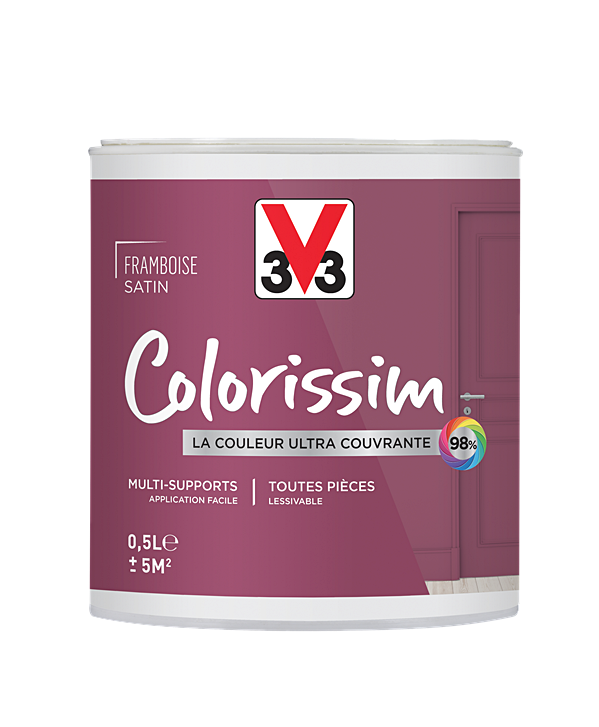 Peinture multisupport Colorissim framboise satin 0,5L - V33