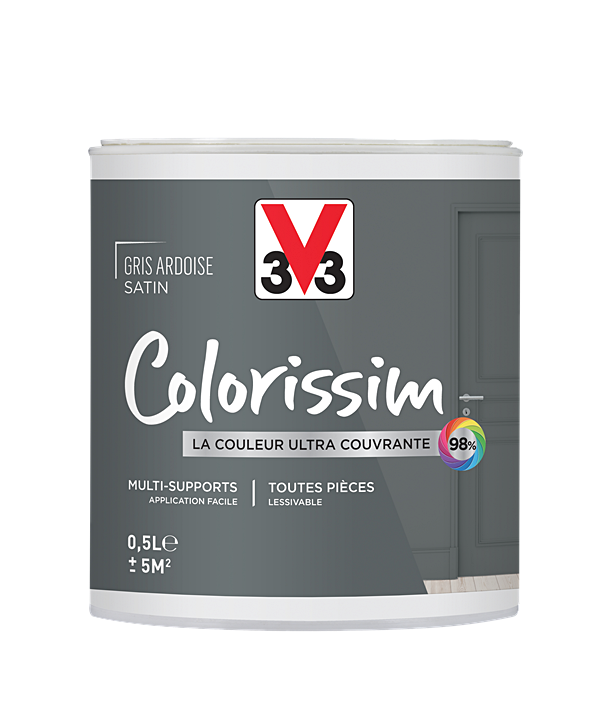 Peinture multisupport Colorissim gris ardoise satin 0,5L - V33