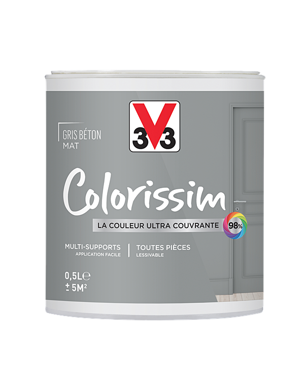 Peinture multisupport Colorissim gris béton mat 0,5L - V33