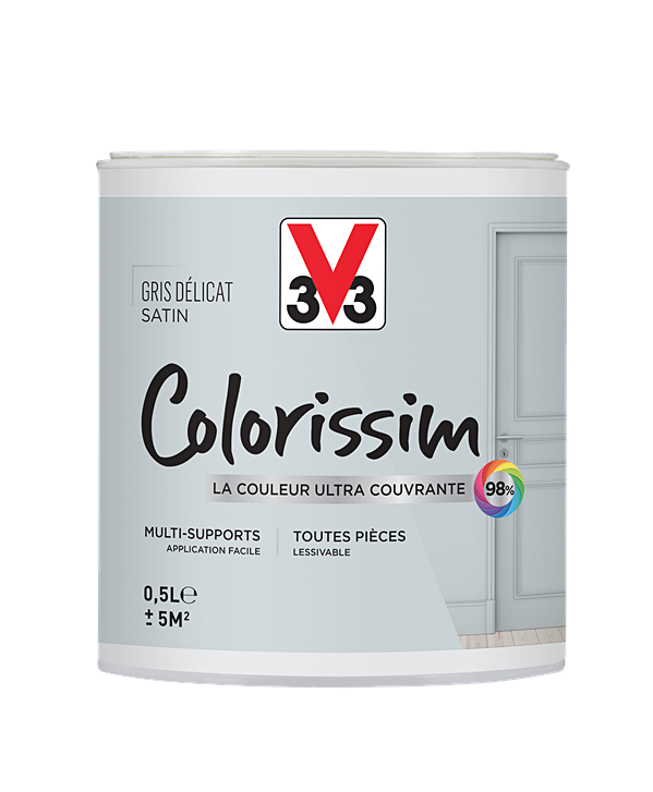 Peinture multisupport Colorissim gris délicat satin 0,5L - V33