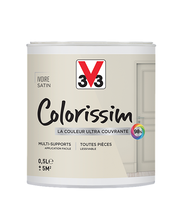 Peinture multisupport Colorissim ivoire satin 0,5L - V33