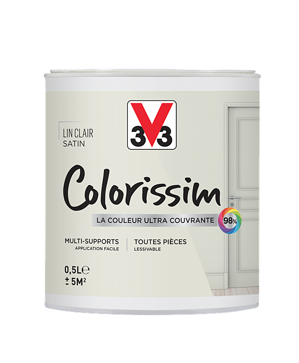 Peinture multisupport Colorissim lin clair satin 0,5L - V33