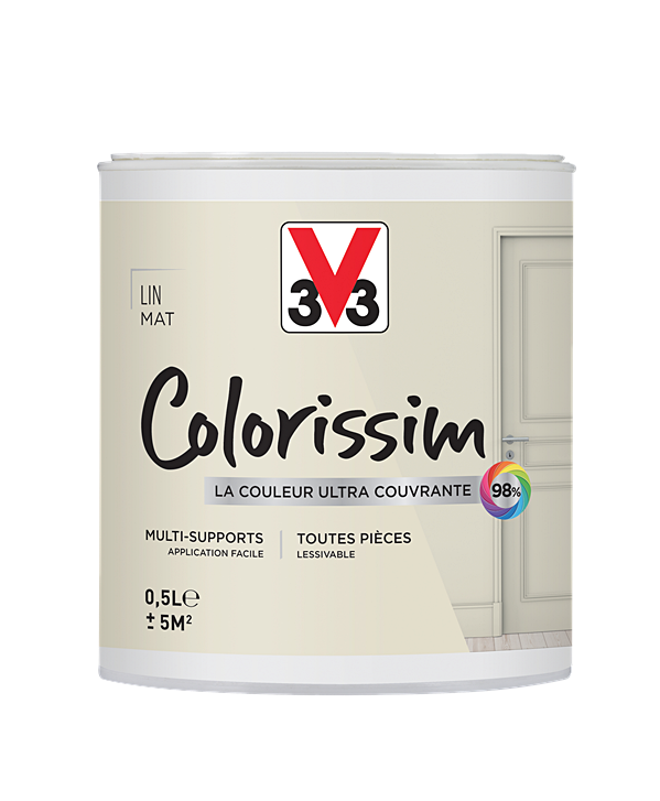 Peinture multisupport Colorissim lin mat 0,5L - V33