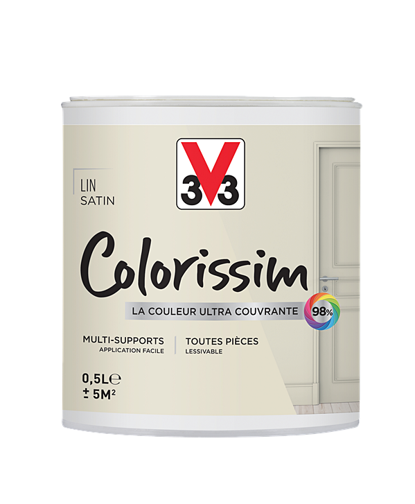 Peinture multisupport Colorissim lin satin 0,5L - V33