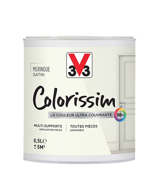 Peinture multisupport Colorissim meringue satin 0,5L - V33