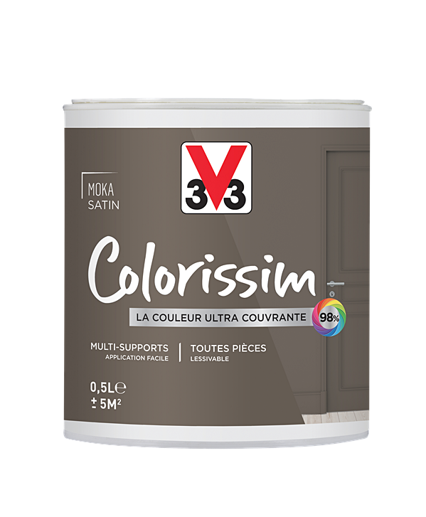 Peinture multisupport Colorissim moka satin 0,5L - V33