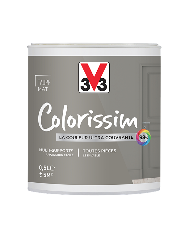 Peinture multisupport Colorissim taupe mat 0,5L - V33