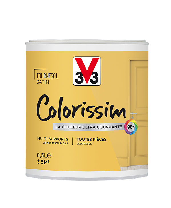 Peinture multisupport Colorissim tournesol satin 0,5L - V33