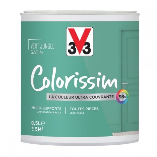  Peinture colorissim satin vert jungle 500 ml – - V33 