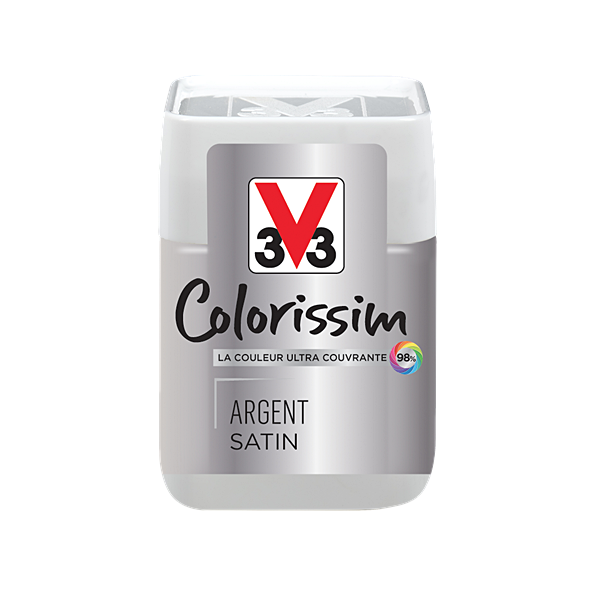 Testeur de peinture multisupport Colorissim argent satin 75ml - V33