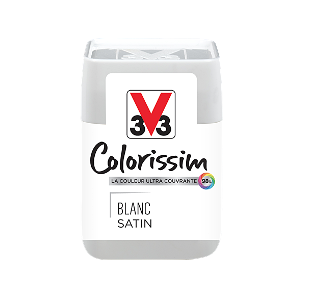 Testeur de peinture multisupport Colorissim blanc satin 75ml - V33