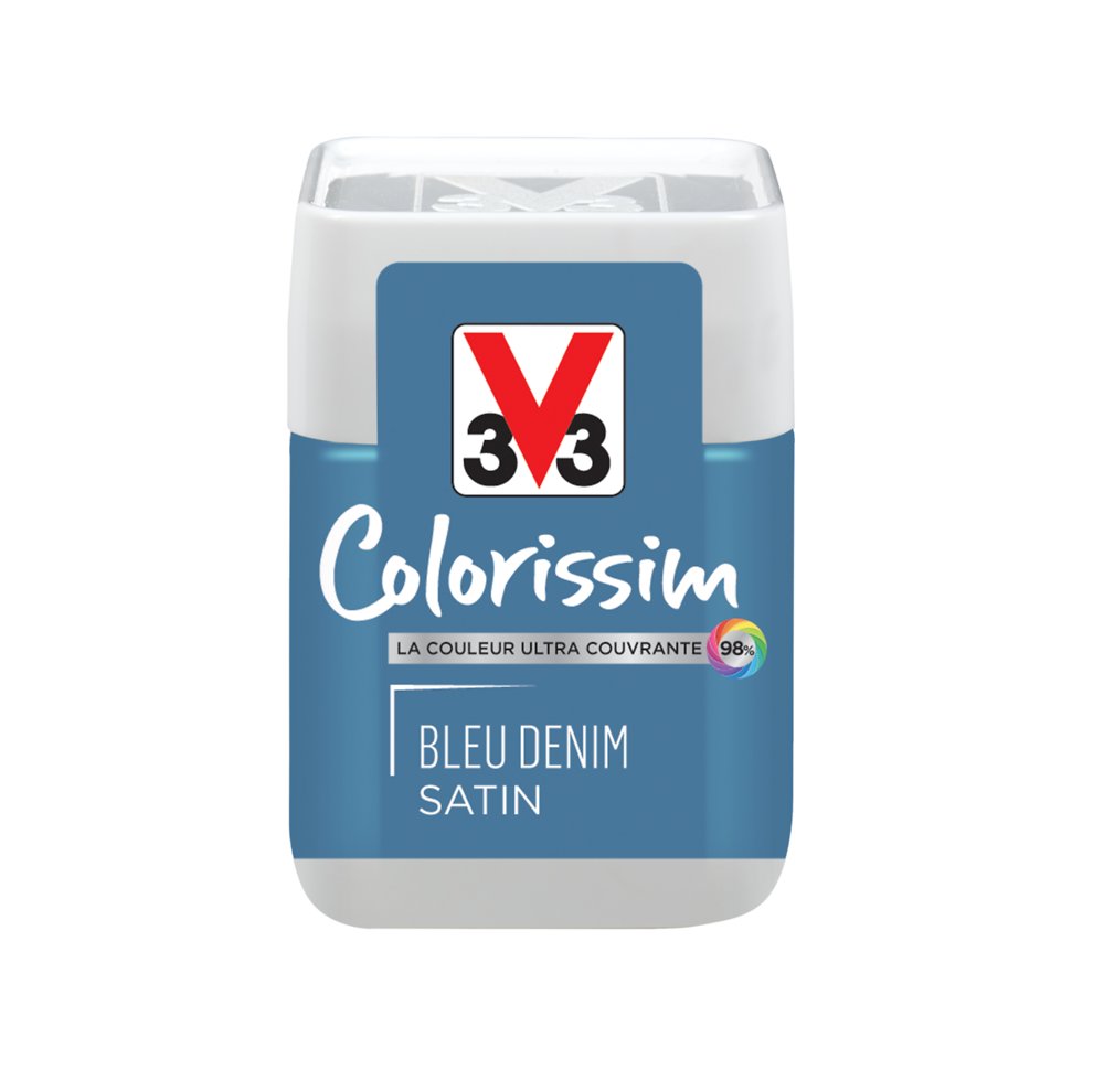 Testeur de peinture multisupport satin bleu denim 75 ml - V33