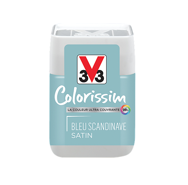 Testeur de peinture multisupport Colorissim bleu scandinave satin 75ml - V33