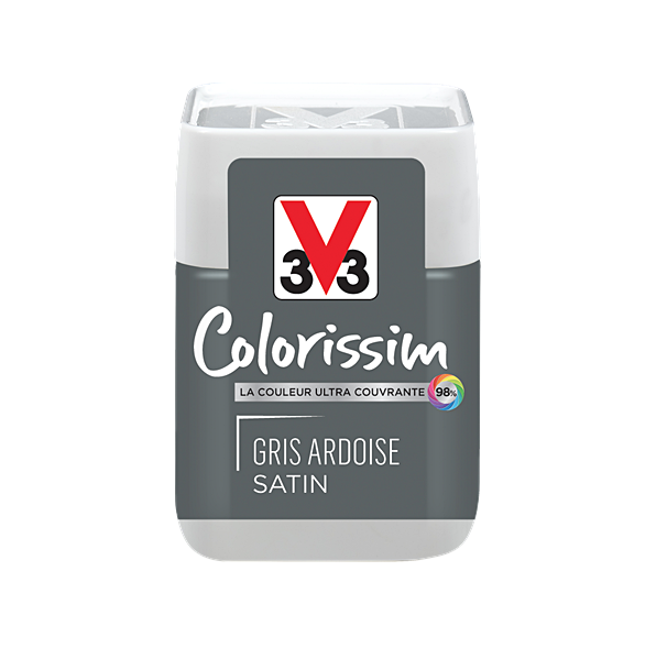 Testeur de peinture multisupport Colorissim gris ardoise satin 75ml - V33