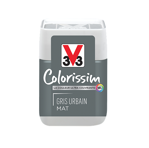 Testeur de peinture multisupport Colorissim gris urbain mat 75ml - V33