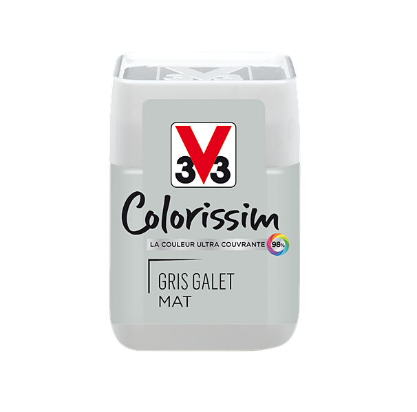 Testeur de peinture multisupport Colorissim gris galet mat 75ml - V33