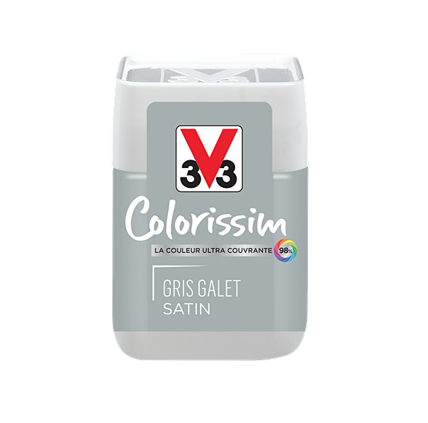 Testeur de peinture multisupport Colorissim gris galet satin 75ml - V33