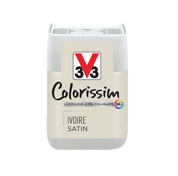 Testeur de peinture multisupport Colorissim ivoire satin 75ml - V33