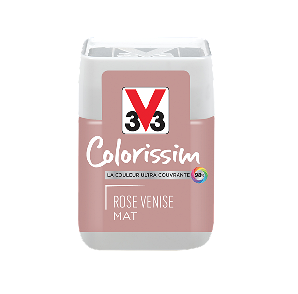 de Testeur de peinture multisupport Colorissim rose Venise mat 75ml - V33