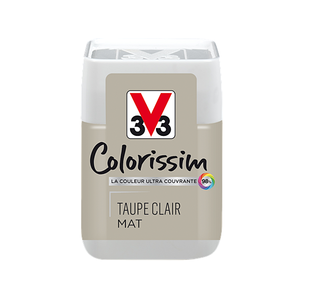 Testeur de peinture multisupport Colorissim taupe clair mat 75ml - V33