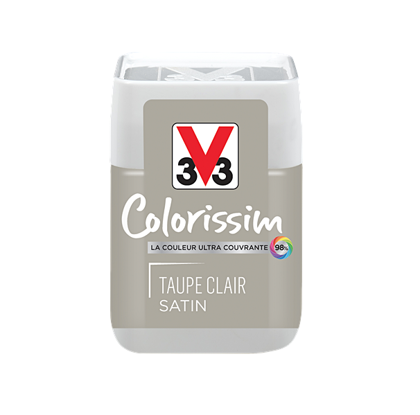 Testeur de peinture multisupport Colorissim taupe clair satin 75ml - V33