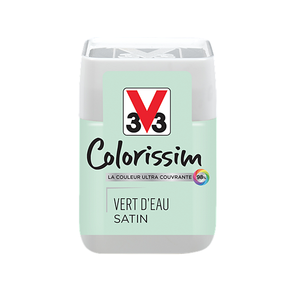 Testeur de peinture multisupport Colorissim vert d'eau satin 75ml - V33