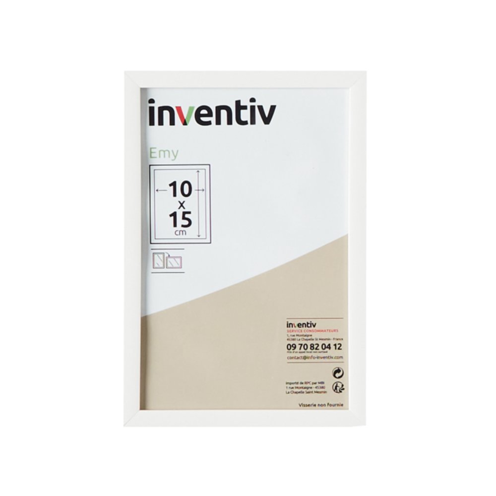 Cadre Photo PVC 10x15cm Blanc - INVENTIV