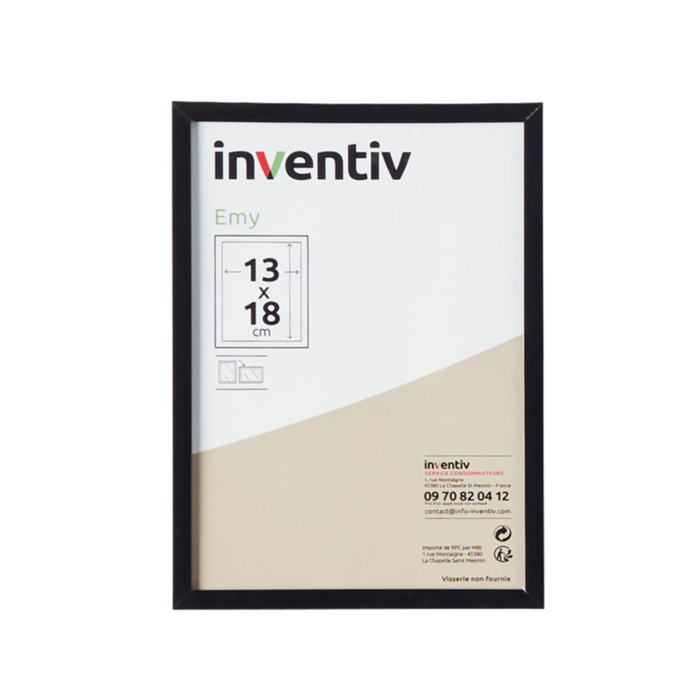 Cadre Photo PVC 13x18cm Noir - INVENTIV