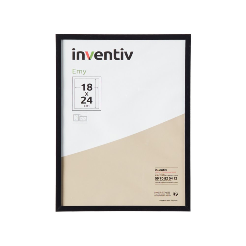 Cadre Photo PVC 18x24cm Noir - INVENTIV