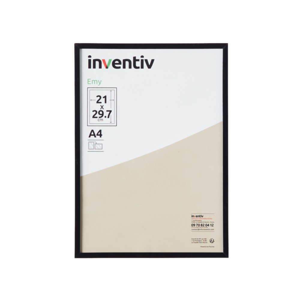 Cadre Photo PVC 21x29,7cm Noir - INVENTIV