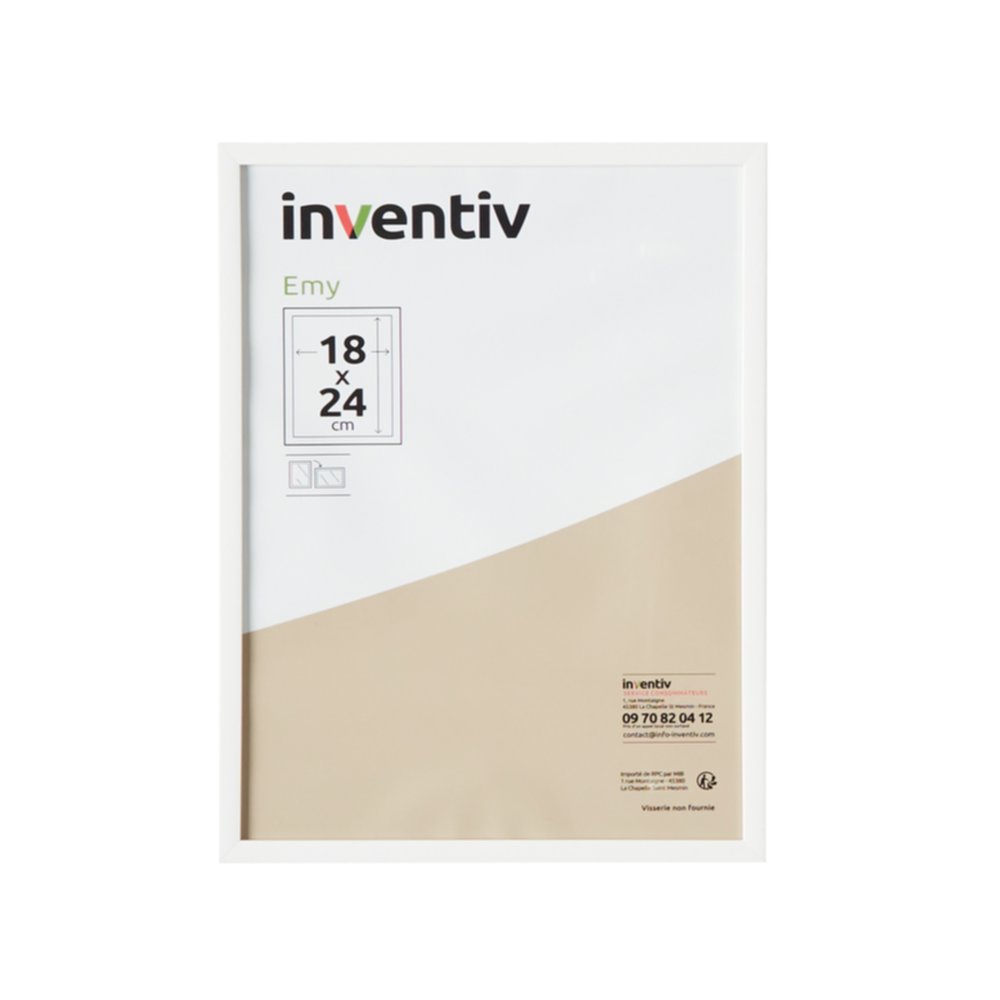 Cadre Photo PVC 18x24cm Blanc - INVENTIV