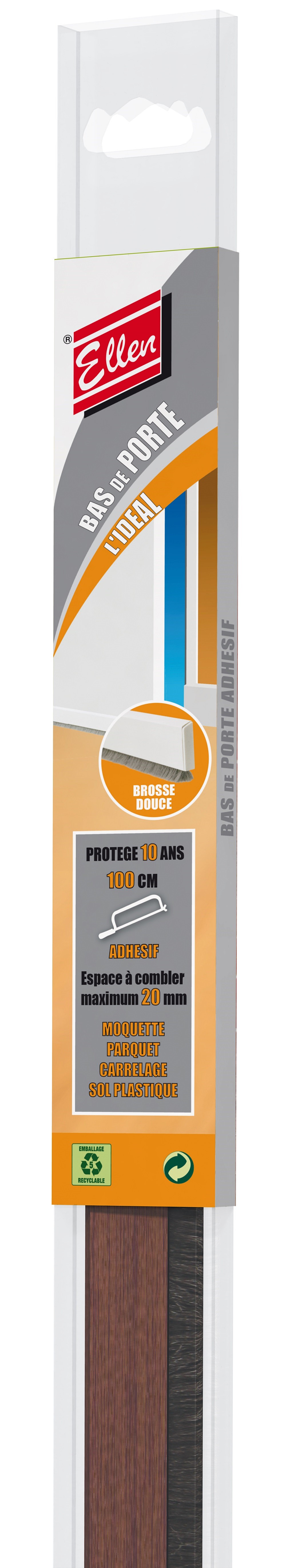 Bas de porte PVC adhésif bois foncé 1m 0703393D - ELLEN