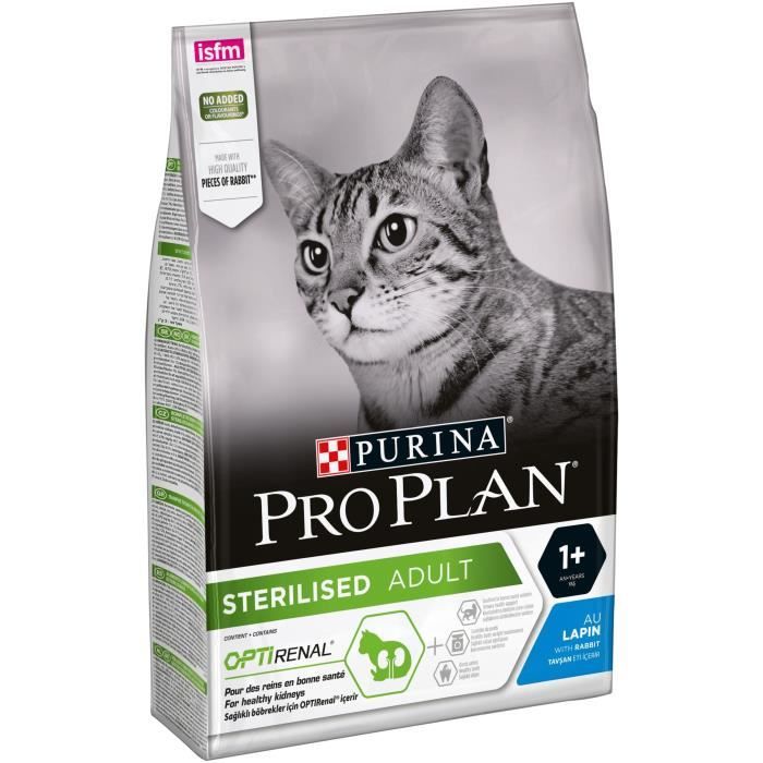 Croquettes Chat Stérilisé Optirenal Lapin 3kg - PRO PLAN