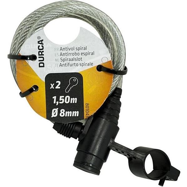 Antivol spirale D8MM 150CM avec support