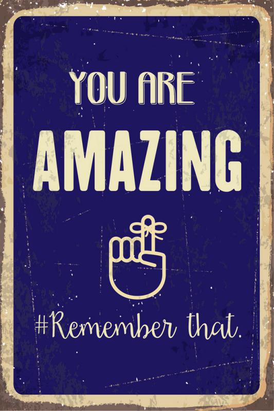 Impression sur verre Glass'Art Plaque rétro You are amazing 30x45cm