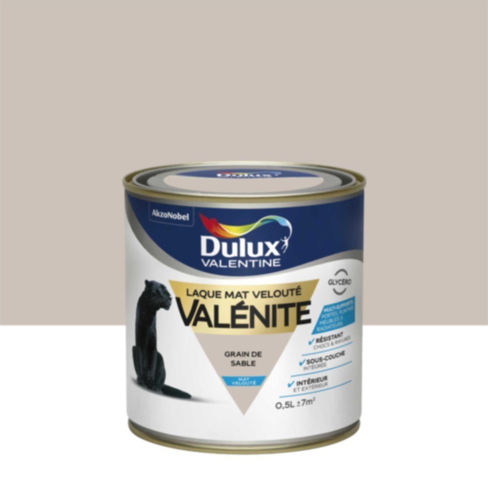 Peinture Laque Boiseries et Ferronnerie Valénite Grain de Sable Mat 0,5L - DULUX VALENTINE