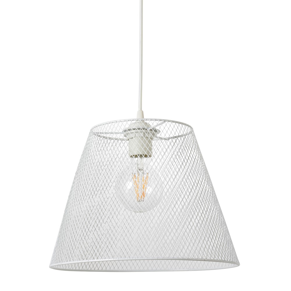 Suspension Secret Métal Blanc Brillant Ø30cm 60W - COREP