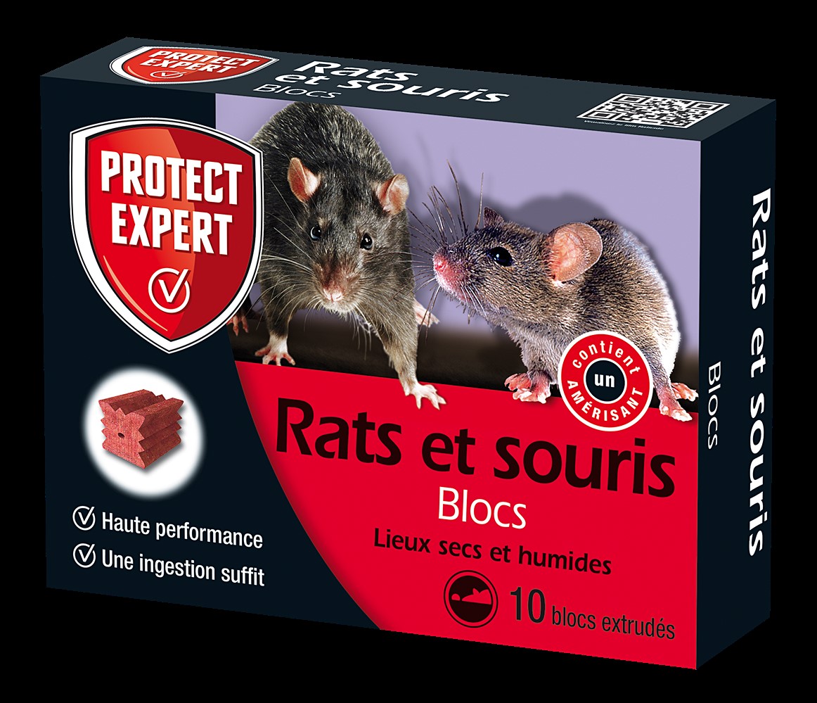 Appât Rats/Souris blocs 10x30gr - PROTECT EXPERT 