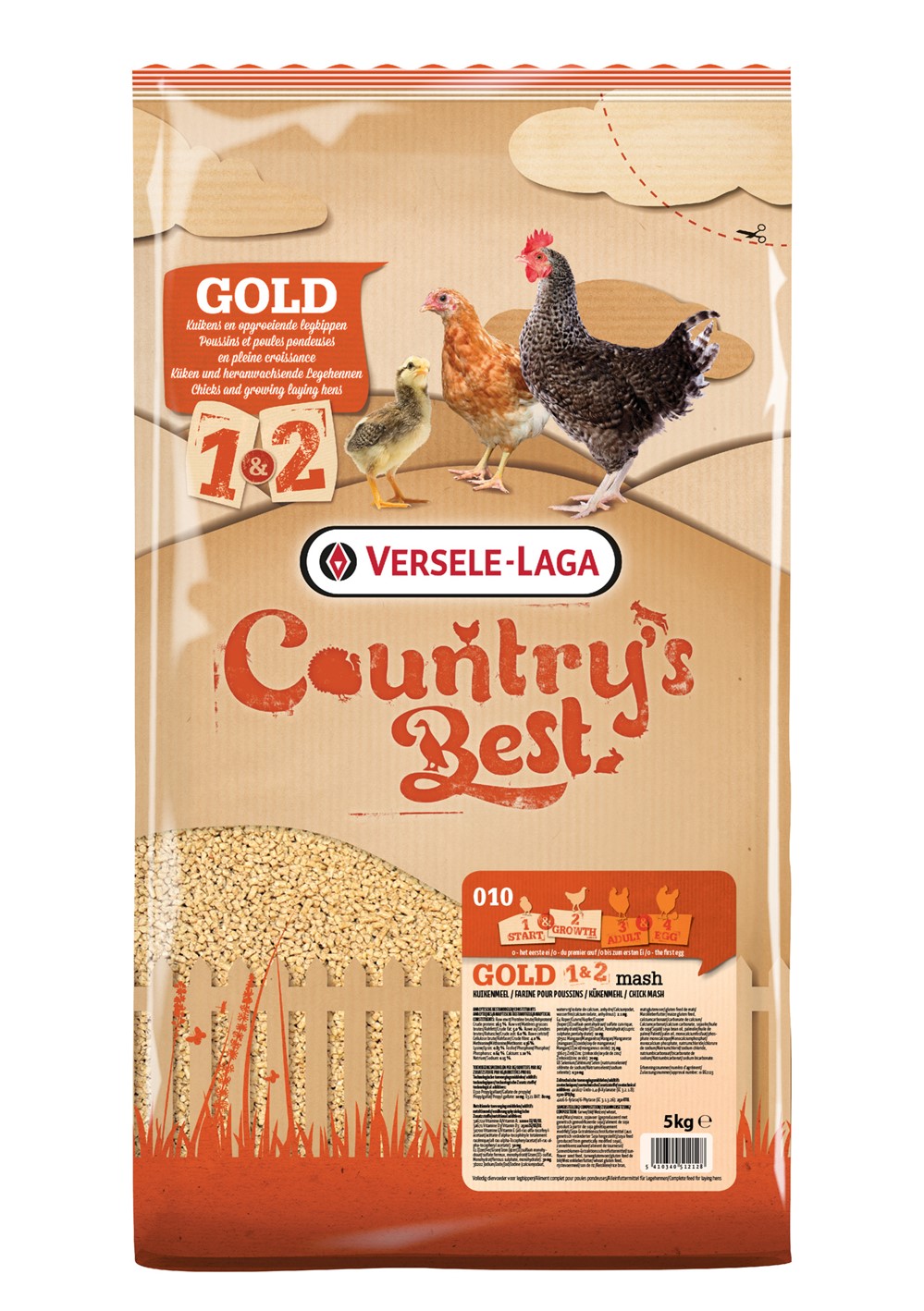 Alimentation poule pondeuse Gold  1 & 2 Mash 5kg - COUNTRY'S BEST