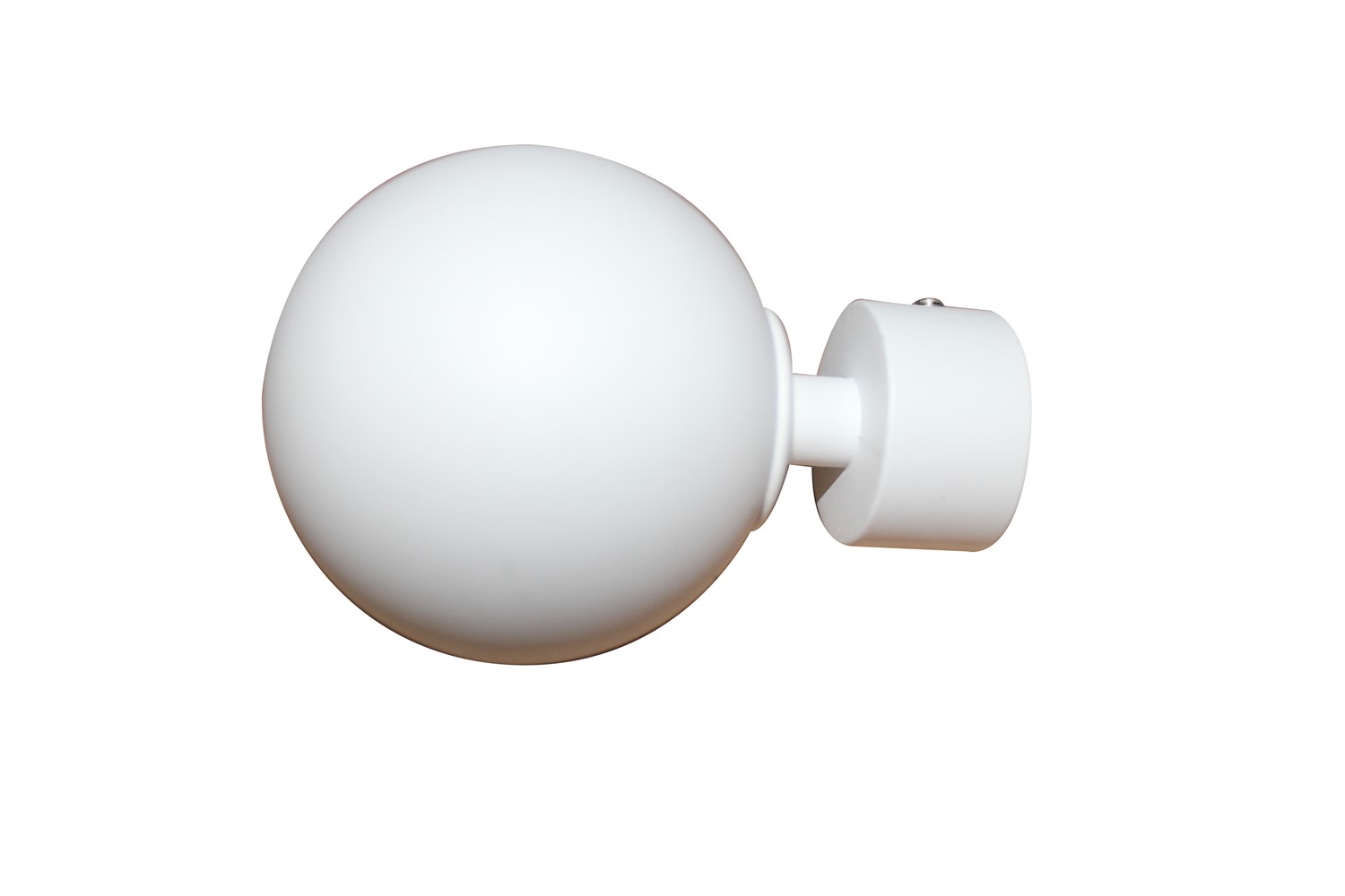 2 Embouts Barre Rideaux Boule Ø20mm Blanc Mat - INVENTIV