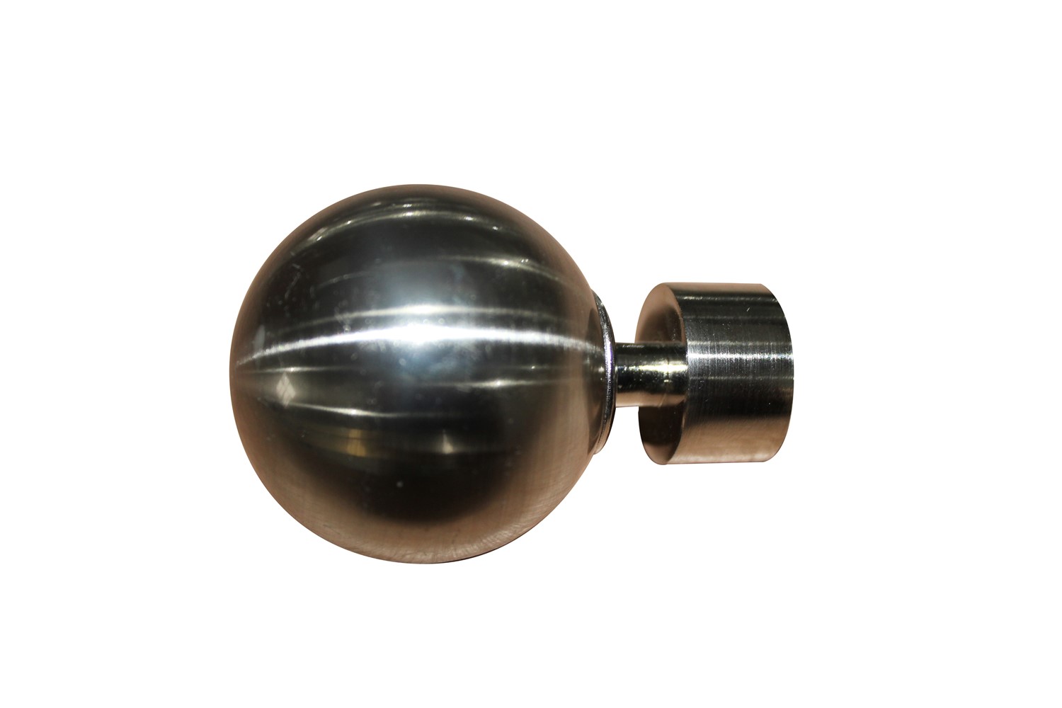 2 Embouts Barre Rideaux Boule Ø20mm Chromé Brossé - INVENTIV