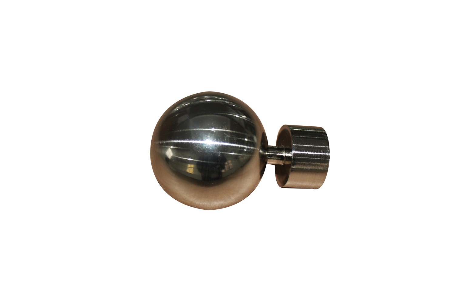 2 Embouts Barre Rideaux Boule Ø28mm Chromé Brossé - INVENTIV