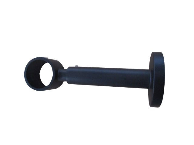 Support Mur Barre Rideaux Œil Fermé Ø28mm Noir Mat - INVENTIV