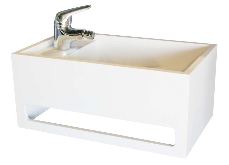 Vasque lave main gauche Solice blanc 50cm - ONDEE