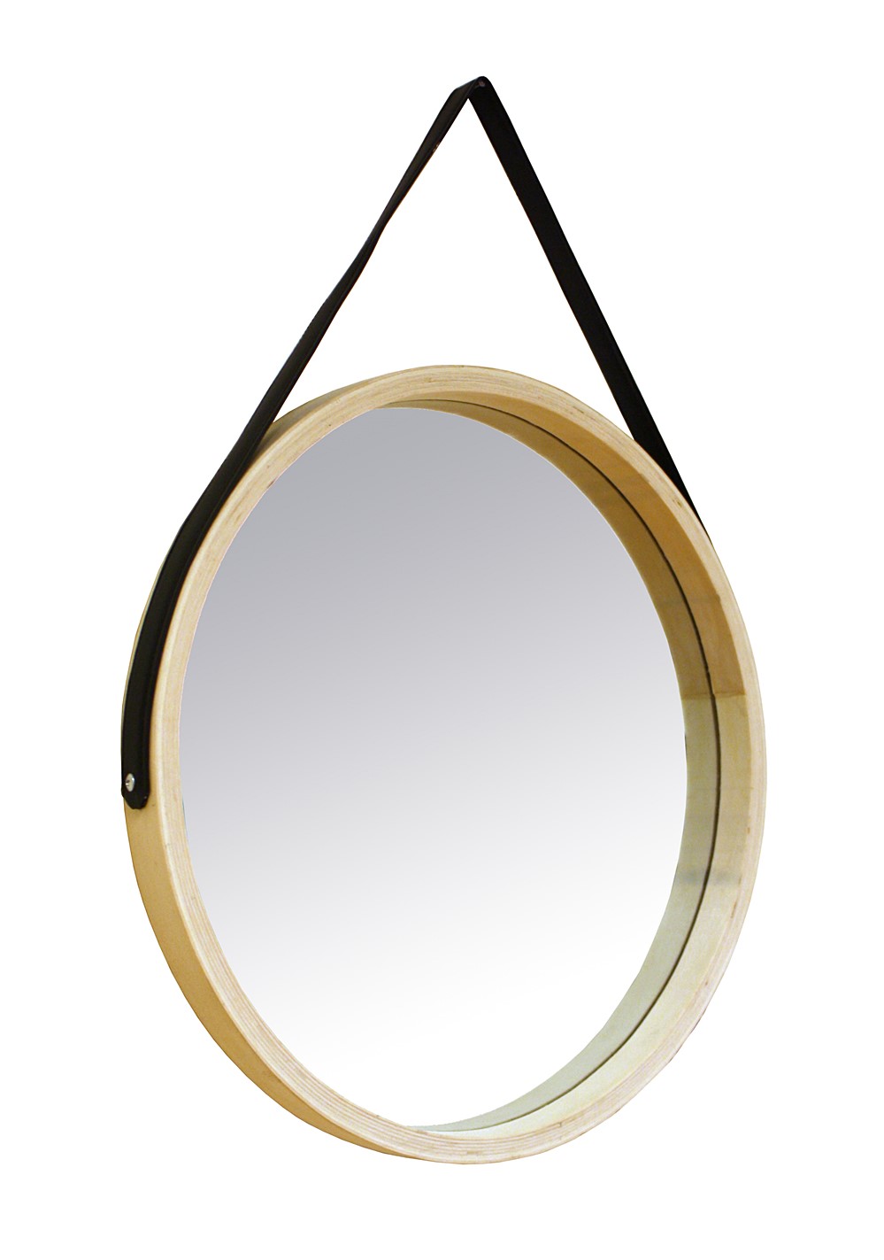 Miroir Barbier Scandinave Bois Ø35cm