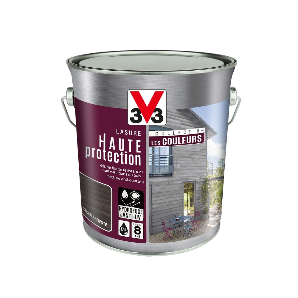 Lasure bois Haute protection - Mat - Cèdre argente - 2.5L